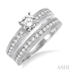 Round Shape Diamond Wedding Set