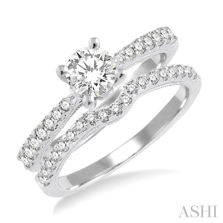 Round Shape Diamond Wedding Set