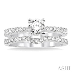 Round Shape Diamond Wedding Set