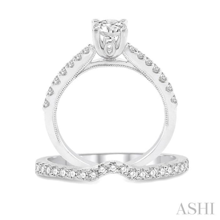 Round Shape Diamond Wedding Set