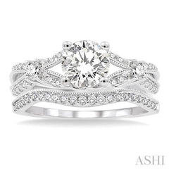 Round Shape Diamond Wedding Set