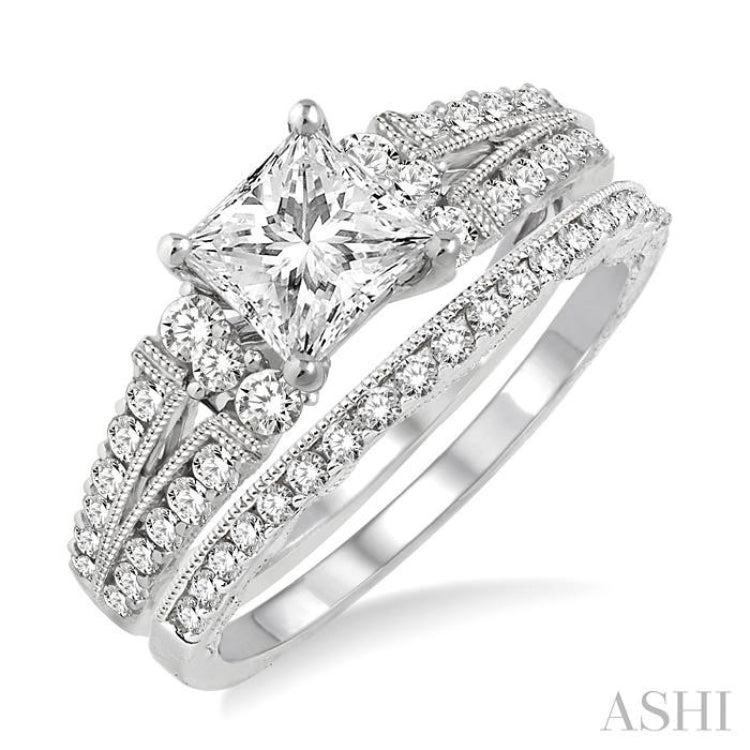 Princess Shape Diamond Wedding Set