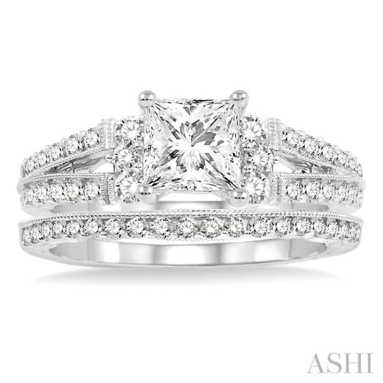 Princess Shape Diamond Wedding Set