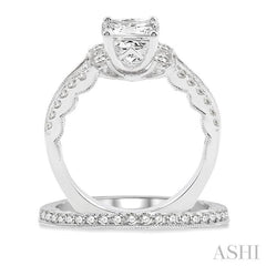 Princess Shape Diamond Wedding Set