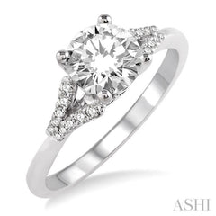 Round Shape Semi-Mount Diamond Engagement Ring