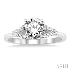 Round Shape Semi-Mount Diamond Engagement Ring