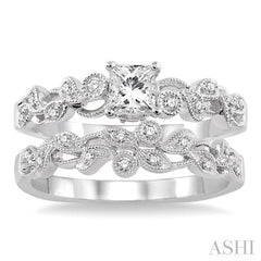 Princess Shape Diamond Wedding Set