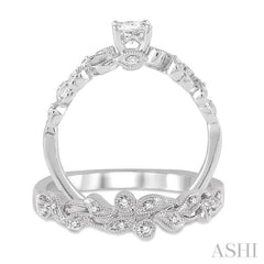 Princess Shape Diamond Wedding Set