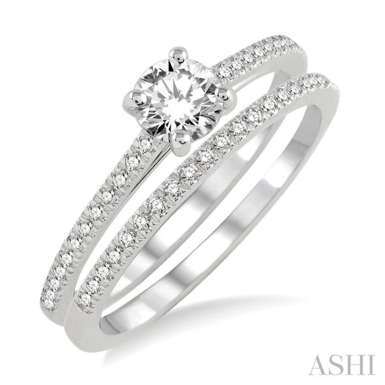 Round Shape Diamond Wedding Set