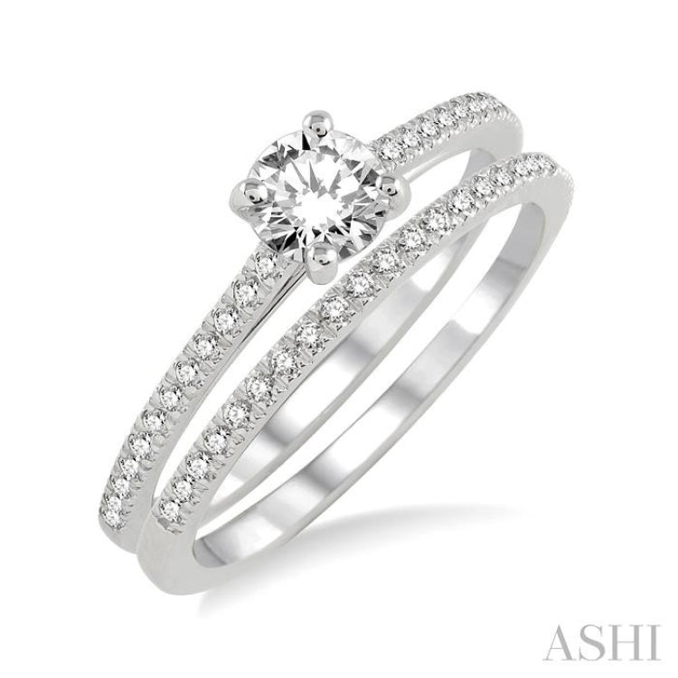 Round Shape Diamond Wedding Set