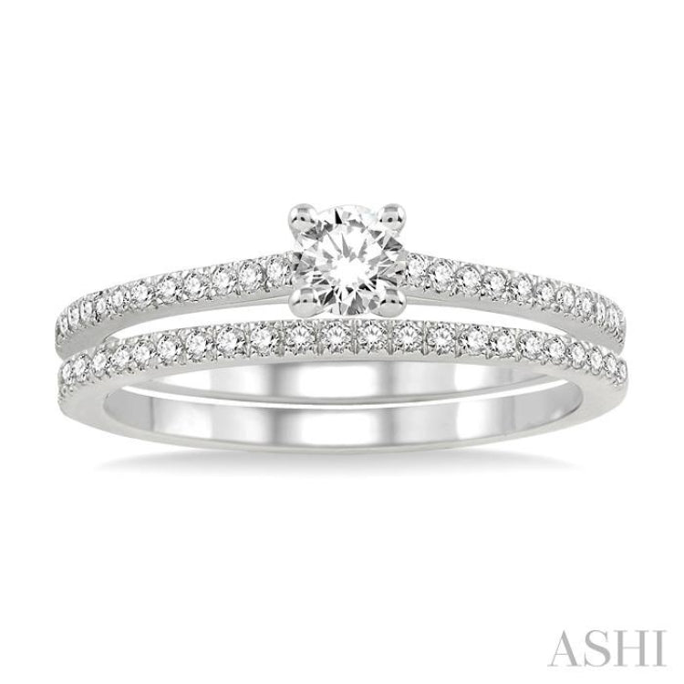 Round Shape Diamond Wedding Set