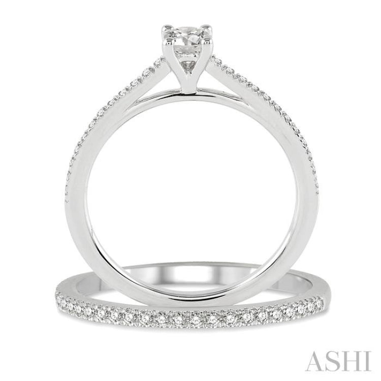 Round Shape Diamond Wedding Set