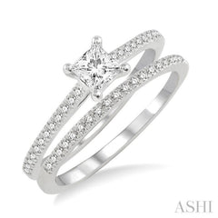 Princess Shape Diamond Wedding Set