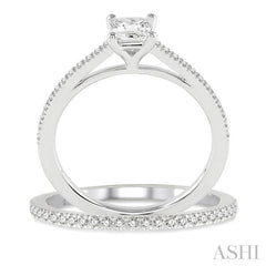 Princess Shape Diamond Wedding Set