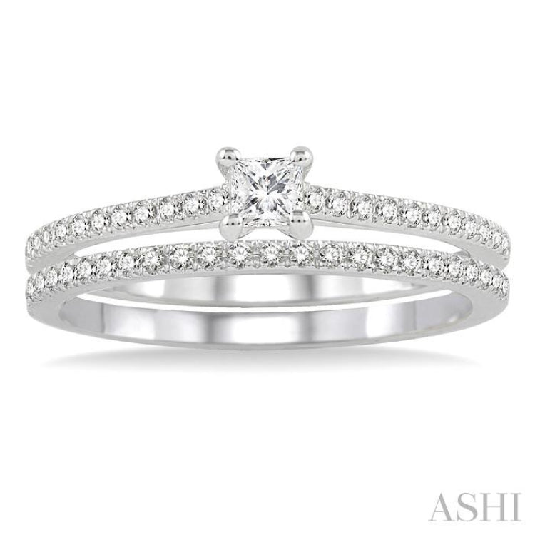 Princess Shape Diamond Wedding Set