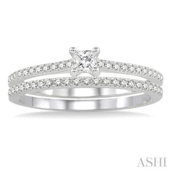 Princess Shape Diamond Wedding Set