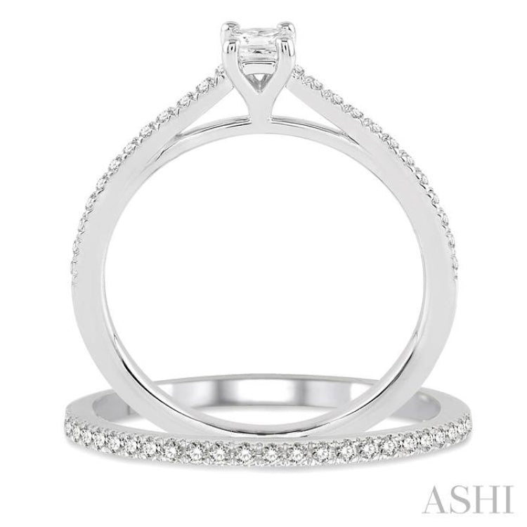 Princess Shape Diamond Wedding Set