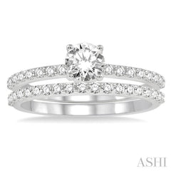 Round Shape Diamond Wedding Set