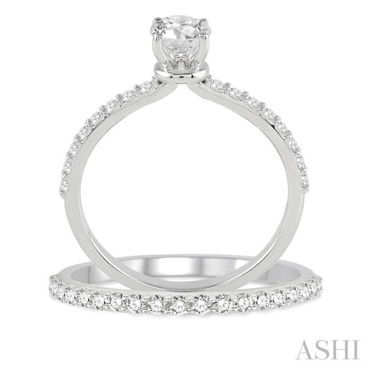 Round Shape Diamond Wedding Set