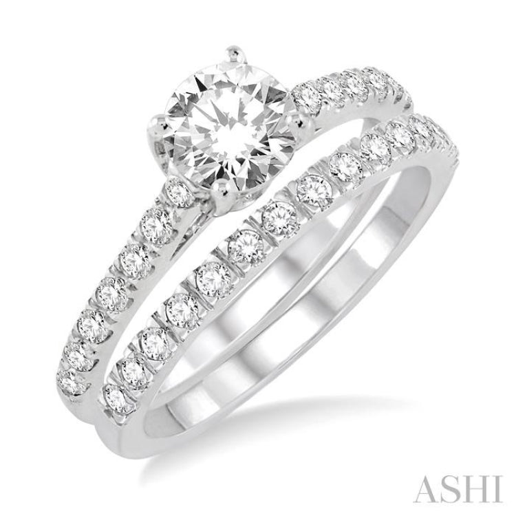 Round Shape Diamond Wedding Set