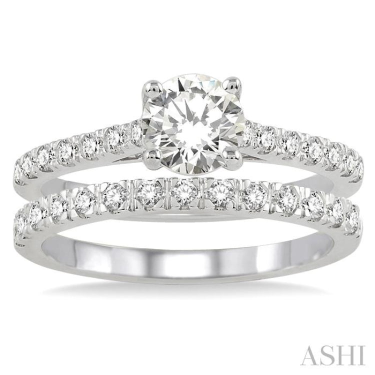 Round Shape Diamond Wedding Set