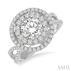 Round Shape Halo Diamond Engagement Ring