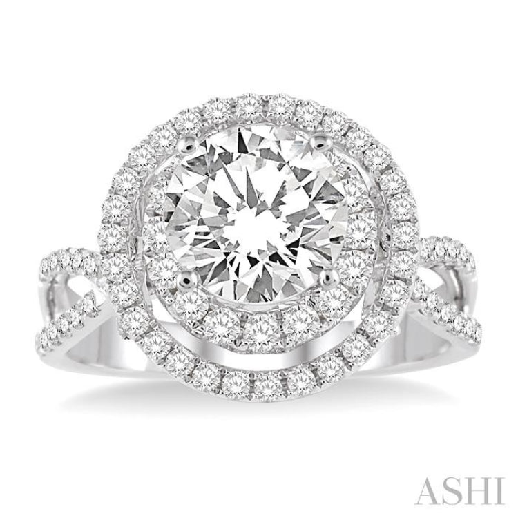 Round Shape Halo Diamond Engagement Ring