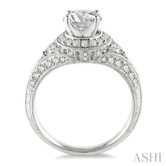 Round Shape Halo Diamond Engagement Ring