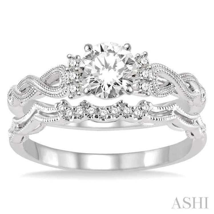 Round Shape Diamond Wedding Set