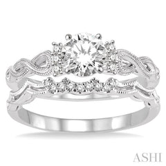 Round Shape Diamond Wedding Set