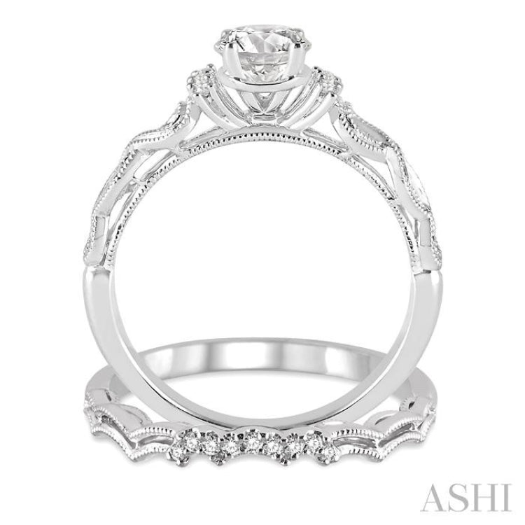 Round Shape Diamond Wedding Set