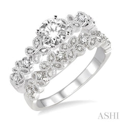 Round Shape Diamond Wedding Set