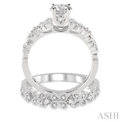 Round Shape Diamond Wedding Set