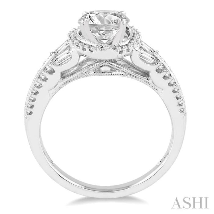 Round Shape Halo Diamond Engagement Ring