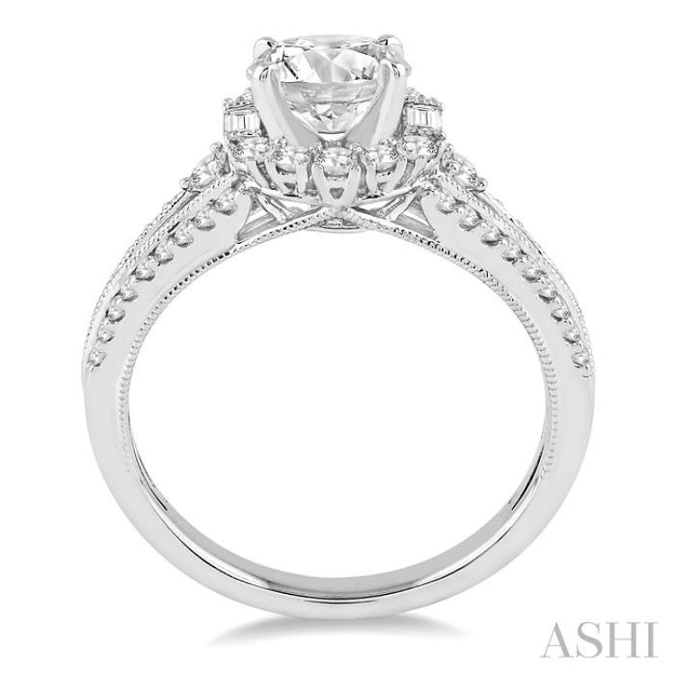 Round Shape Halo Diamond Engagement Ring