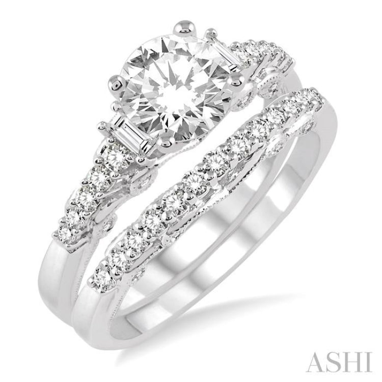 Round Shape Diamond Wedding Set