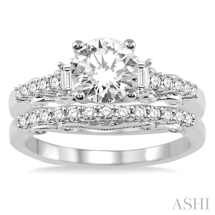 Round Shape Diamond Wedding Set