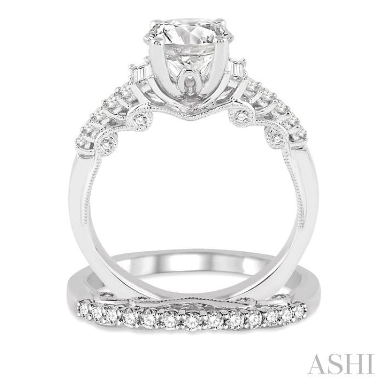 Round Shape Diamond Wedding Set