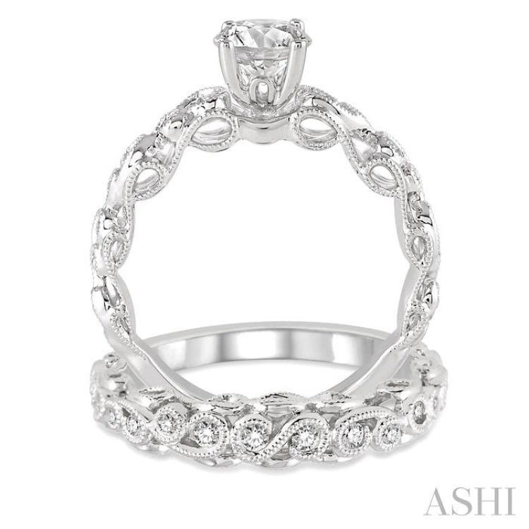 Round Shape Diamond Wedding Set