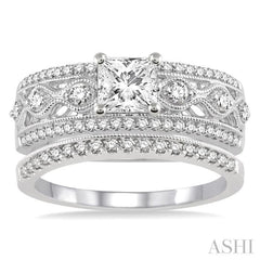 Princess Shape Diamond Wedding Set