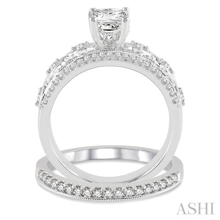 Princess Shape Diamond Wedding Set