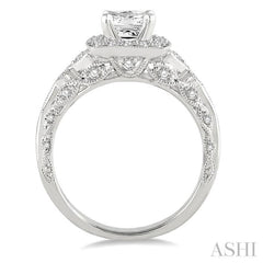 Princess Shape Halo Diamond Engagement Ring