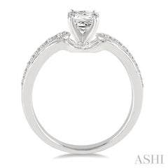 Princess Shape Semi-Mount Diamond Engagement Ring