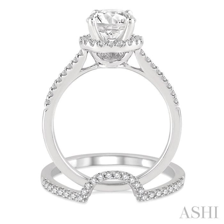 Round Shape Halo Diamond Wedding Set