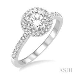 Round Shape Halo Diamond Engagement Ring