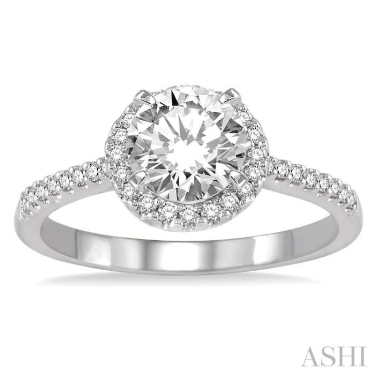 Round Shape Halo Diamond Engagement Ring