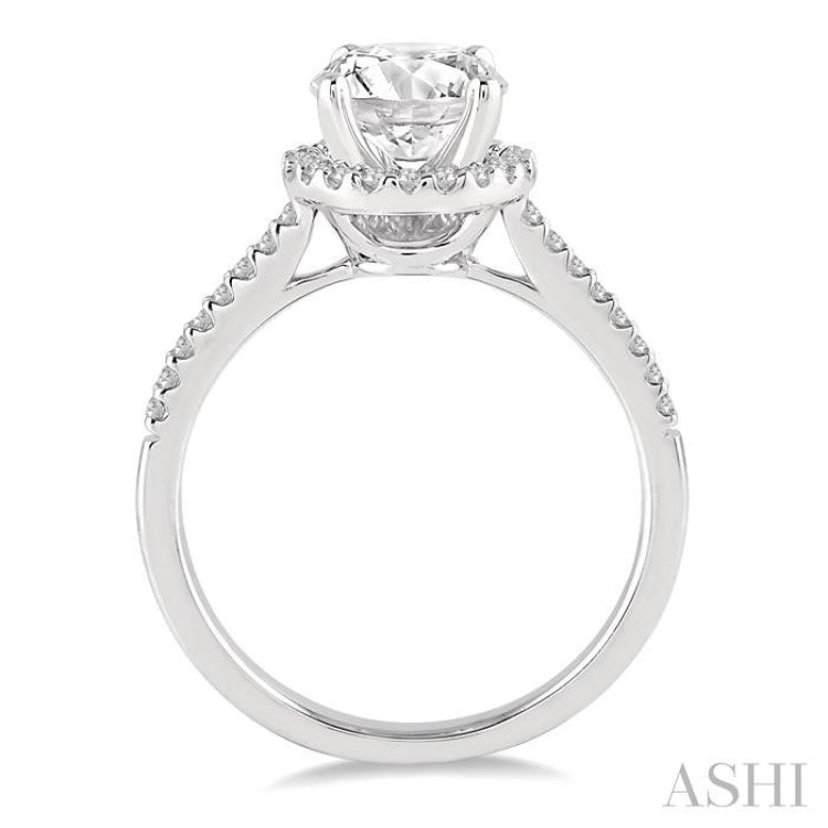 Round Shape Halo Diamond Engagement Ring