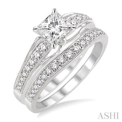 Princess Shape Diamond Wedding Set