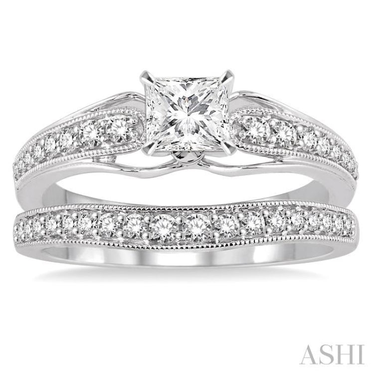 Princess Shape Diamond Wedding Set