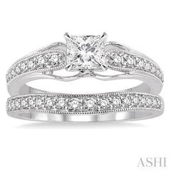 Princess Shape Diamond Wedding Set